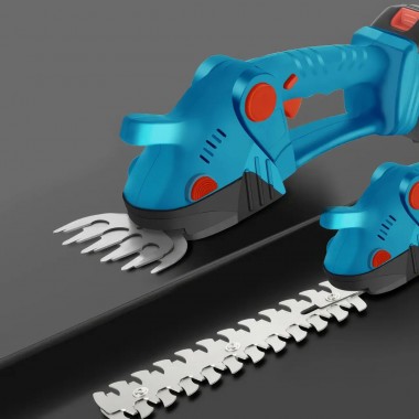 Аккумуляторный кусторез для ухода за садом с 2 АКБ 48В и 2 насадками в кейсе