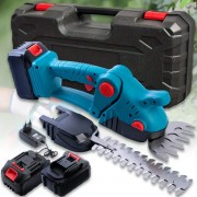 Аккумуляторный кусторез для ухода за садом с 2 АКБ 48В и 2 насадками в кейсе