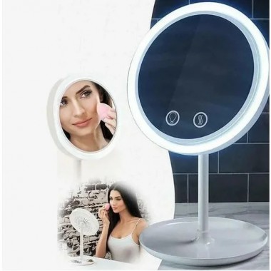 Круглое зеркало с подсветкой Beauty Breeze Mirror | Настольное косметическое зеркало с подсветкой