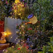 Садовый светильник-лейка, кувшин, чайник на солнечной батарее, кованая лампа 80 см, светодиодная.