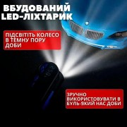 Автомобильный компрессор 12 вольт с фонарем и насадками для закачки шин, насос в машину от прикуривателя