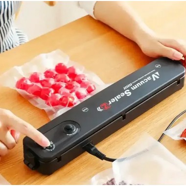 Вакуумный упаковщик для кухни чорний Вакууматор бытовой vacuum sealer Продуктовый вакуумный упаковщик для дома