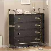 Полка для обуви SKLM-31-LT6205 4 полки Чёрная металл+пластик