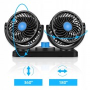 Автомобильный вентилятор CAR SMALL FAN 12V F30 Двойной вентилятор на приборную панель 12 В