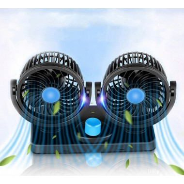 Автомобильный вентилятор CAR SMALL FAN 12V F30  Двойной вентилятор на приборную панель 12 В