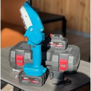 Аккумуляторная цепная мини пила 48v для обрезки деревьев два аккумулятора в кейсе 4