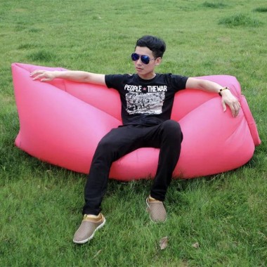 Надувной матрас (180х70 см) AIR SOFA CLOUD, Розовый / Шезлонг надувной / Ламзак