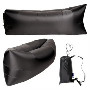 Ламзак Пляжный диван-мешок Черный Надувной матрас (160х70 см) AIR SOFA CLOUD