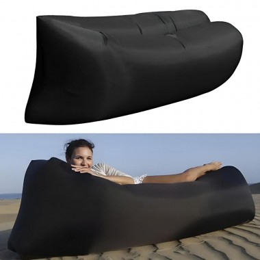 Ламзак Пляжный диван-мешок Черный Надувной матрас (160х70 см) AIR SOFA CLOUD
