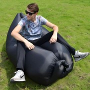 Ламзак Пляжный диван-мешок Черный Надувной матрас (160х70 см) AIR SOFA CLOUD