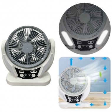 Портативный настольный вентилятор FAN-606 4в1 с солнечной панелью компактный