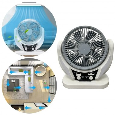 Портативный настольный вентилятор FAN-606 4в1 с солнечной панелью компактный