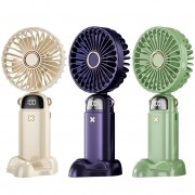 Портативный вентилятор Mini fan XL-880 диаметр 9 см с подставкой для телефона и дисплеем