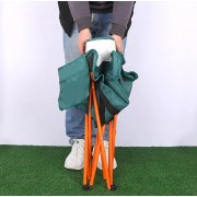 Стул туристический складной с спинкой и кармашком для мелочей Зелёный 46х46х66 см