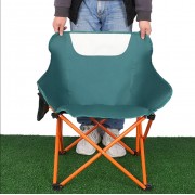 Стул туристический складной с спинкой и кармашком для мелочей Зелёный 46х46х66 см