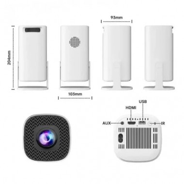 Проектор видео-игровой с джойстиками + пульт управления Android Projector HA-199 Белый