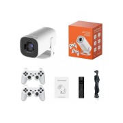 Проектор видео-игровой с джойстиками + пульт управления Android Projector HA-199 Белый