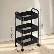 Полка этажерка на колёсах, 3 яруса, многофункциональная полка для дома металл