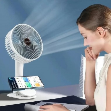 Вентилятор мини портативный Desktop Fan Multi-function аккумуляторный с прищепкой Белый RD-2227