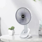 Вентилятор мини портативный Desktop Fan Multi-function аккумуляторный с прищепкой Белый RD-2227