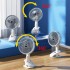 Вентилятор мини портативный Desktop Fan Multi-function аккумуляторный с прищепкой Белый RD-2227