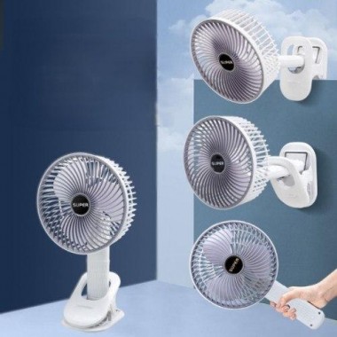 Вентилятор мини портативный Desktop Fan Multi-function аккумуляторный с прищепкой Белый RD-2227