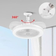 Лампа-вентилятор в патрон +пульт, CHP-006, Белая/LED люстра с вентилятором/Потолочный лед вентилятор