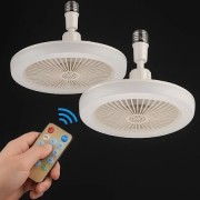 Лампа-вентилятор в патрон +пульт, CHP-006, Белая/LED люстра с вентилятором/Потолочный лед вентилятор