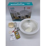 Лампа-вентилятор в патрон +пульт, CHP-006, Белая/LED люстра с вентилятором/Потолочный лед вентилятор