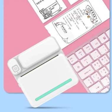 Детский портативный термопринтер C19 с Bluetooth и аккумулятором принтер моментальной печати с термобумагой