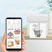 Детский портативный термопринтер C19 с Bluetooth и аккумулятором принтер моментальной печати с термобумагой