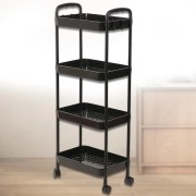 Напольная передвижная 4 ярусная полка-этажёрка на колесах SKLM-11 104х40х26 см
