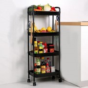 Напольная передвижная 4 ярусная полка-этажёрка на колесах SKLM-11 104х40х26 см