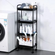 Напольная передвижная 4 ярусная полка-этажёрка на колесах SKLM-11 104х40х26 см