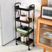 Напольная передвижная 4 ярусная полка-этажёрка на колесах SKLM-11 104х40х26 см