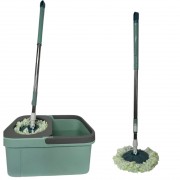 Швабра с автоматическим отжимом и ведром 10л+ 2 насадки бирюзовый