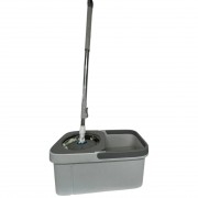 Швабра с автоматическим отжимом и ведром 10л+ 2 насадки Серый