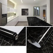 Самоклеящаяся Пленка 5м Черная Мрамор для Кухни Kitchen Sticker Мраморная Наклейка 3м на 60см