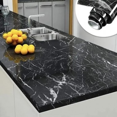 Самоклеящаяся Пленка 5м Черная Мрамор для Кухни Kitchen Sticker Мраморная Наклейка 3м на 60см Самоклеящаяся Пленка 5м Черная Мрамор для Кухни Kitchen Sticker Мраморная Наклейка 3м на 60см