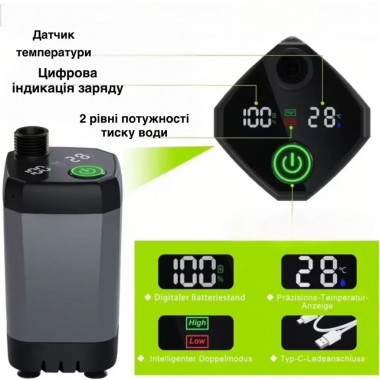 Портативный душ с насосом электрический 9000mAh полевой Lixada Походный переносной душ для туризма и дома Портативный душ с насосом электрический 9000mAh полевой Lixada Походный переносной душ для туризма и дома