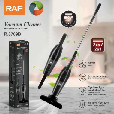 Вертикальный пылесос 2 в 1 с циклонным фильтром RAF R.8709B 600 Вт Черный