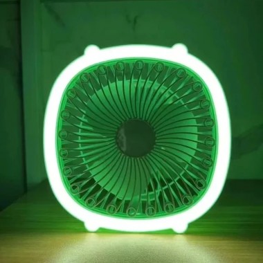 Портативный вентилятор аккумуляторный с кольцевой лампой Breeze Silent Fan беспроводной, 3 режима, регулировка