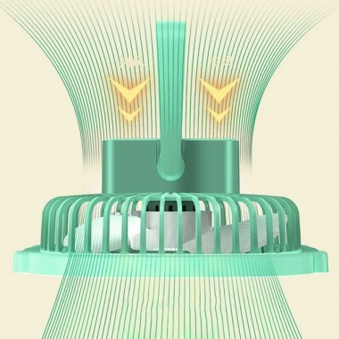 Портативный вентилятор аккумуляторный с кольцевой лампой Breeze Silent Fan беспроводной, 3 режима, регулировка