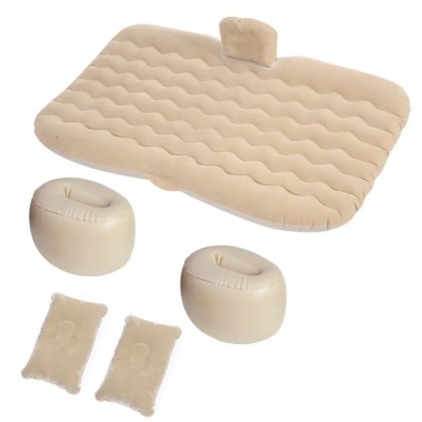 Автомобильный надувной матрас 132x80x15 см Car Travel Bed бежевого цвета для заднего сиденья Автомобильный надувной матрас 132x80x15 см Car Travel Bed бежевого цвета для заднего сиденья