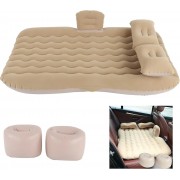 Автомобильный надувной матрас 132x80x15 см Car Travel Bed бежевого цвета для заднего сиденья
