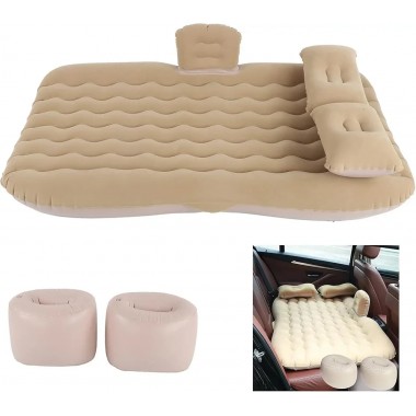 Автомобильный надувной матрас 132x80x15 см Car Travel Bed бежевого цвета для заднего сиденья Автомобильный надувной матрас 132x80x15 см Car Travel Bed бежевого цвета для заднего сиденья