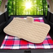 Автомобильный надувной матрас 132x80x15 см Car Travel Bed бежевого цвета для заднего сиденья