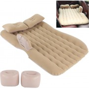 Автомобильный надувной матрас 132x80x15 см Car Travel Bed бежевого цвета для заднего сиденья
