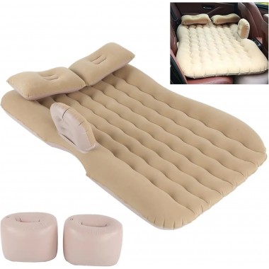 Автомобильный надувной матрас 132x80x15 см Car Travel Bed бежевого цвета для заднего сиденья Автомобильный надувной матрас 132x80x15 см Car Travel Bed бежевого цвета для заднего сиденья