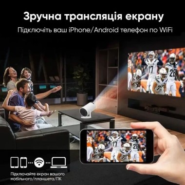 Профессиональный смарт проектор Andowl PR80 4K Ultra HD Pro с WIFI видеопроектор для дома и офиса портативный